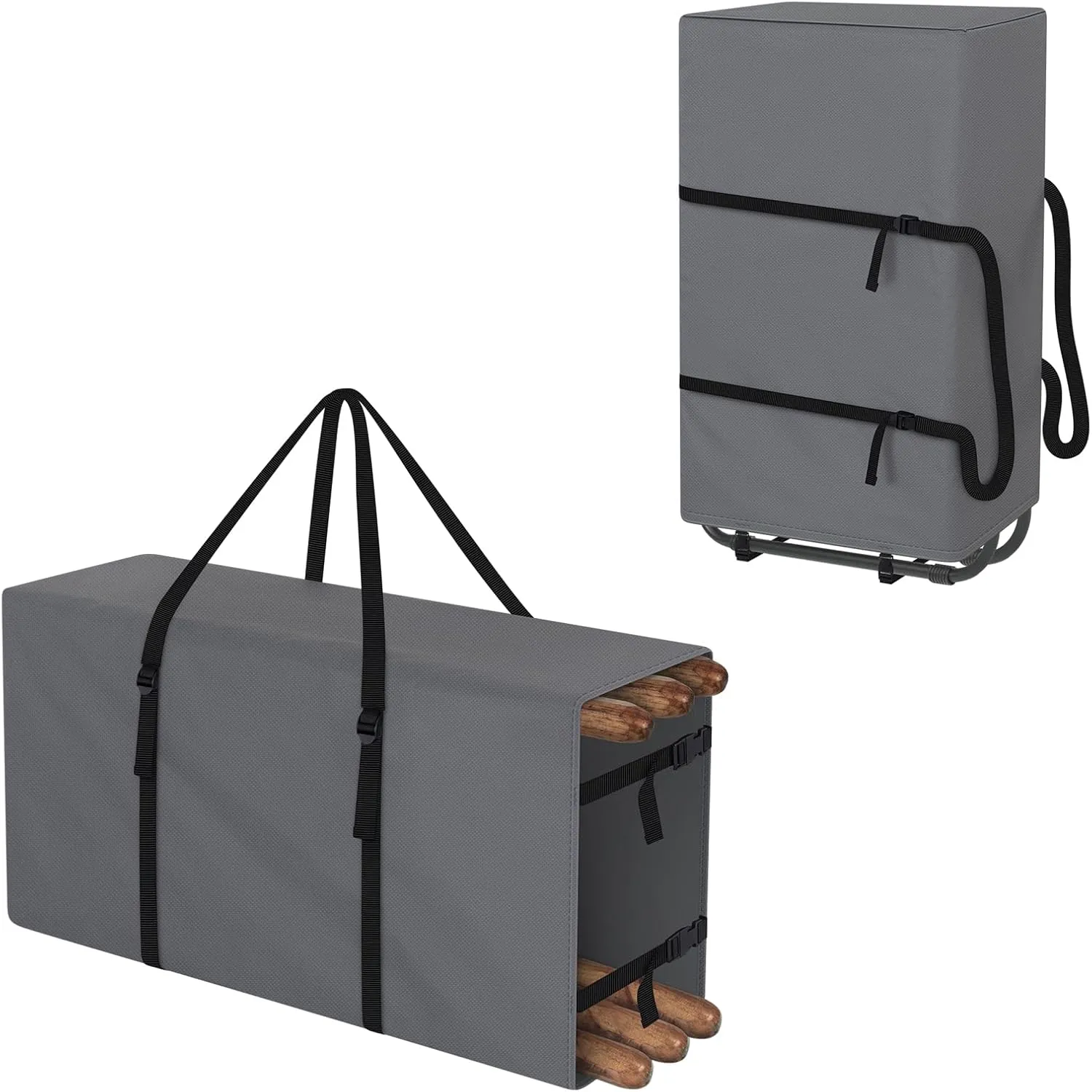 Explore Land 2-in-1 Folding Chair Carring Bag - 900D Furniture Cover for Zero Gravity/Plastic/Resin/Wood Foldable Chairs(39"L x12"W x 20"H, Grey)