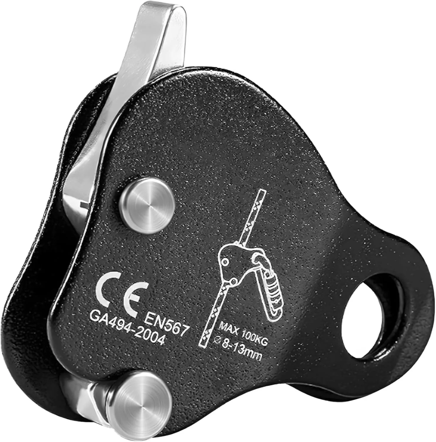 Fall Protection Climbing Ascender, Aluminum Alloy Rope Grab for Mountaineering, Rescue, Aerial Work, Tree Arborists, Rock Climbing Gear
