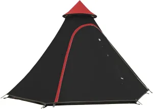 Family Camping Tent Large Waterproof Tipi 4 Person Room Teepee Tent Instant Setup Double Layer for Outdoor Trip Yurt Truck Tent, Black