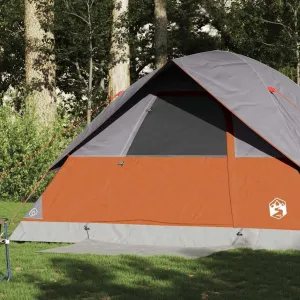 Family Tent Dome 6-Person Orange Waterproof7,6KG