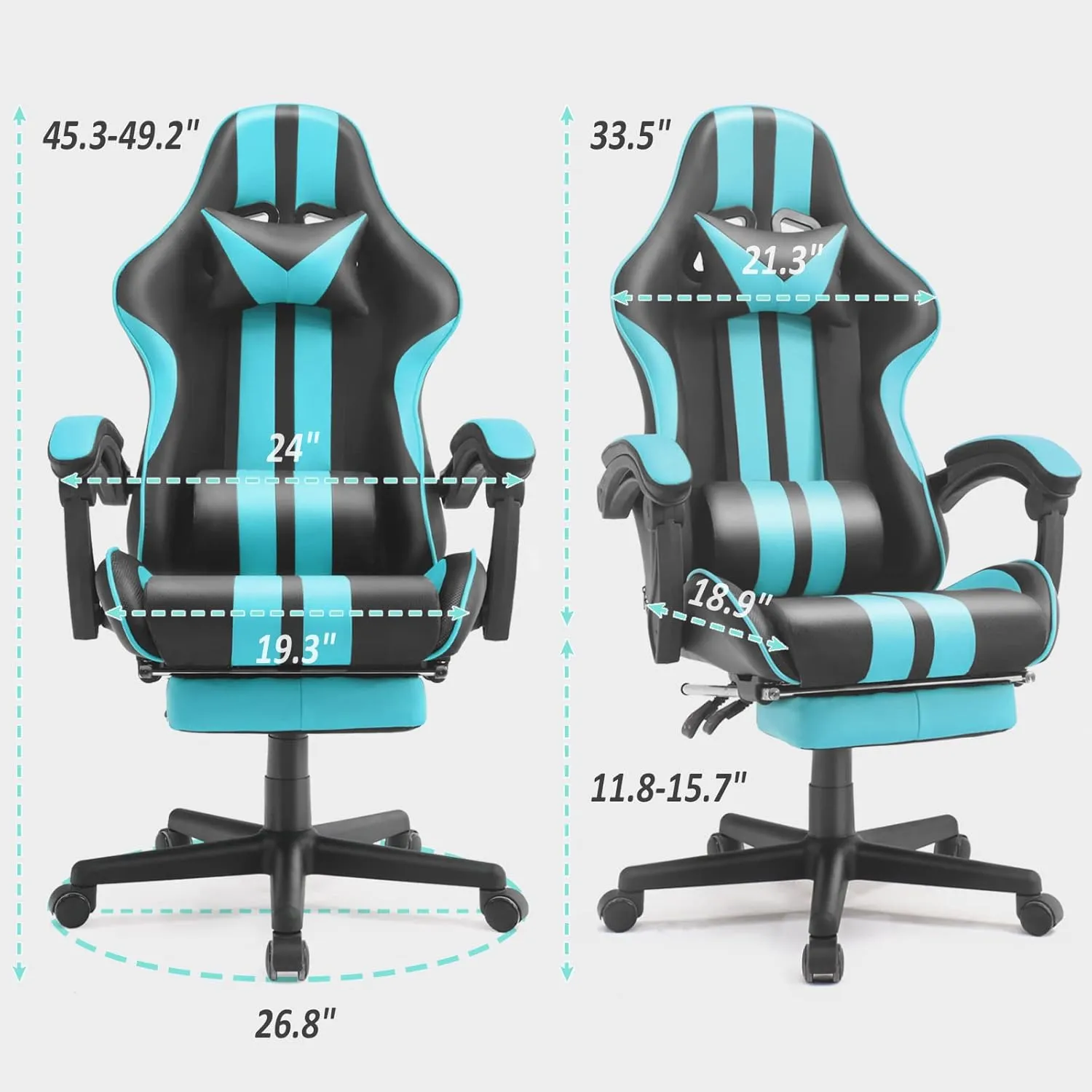 Ferghana Miami Blue Ergonomic Gaming Chair for Adults & Teens