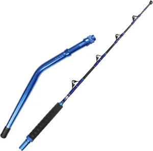 Fiblink 2-Piece Saltwater Offshore Heavy Bent/Straight Butt Trolling Rod Fishing Roller Rod Conventional Boat Deep Sea Fishing Pole (5'1"/5'6"/6'/6'6",30-50lb/50-80lb/80-120lb)