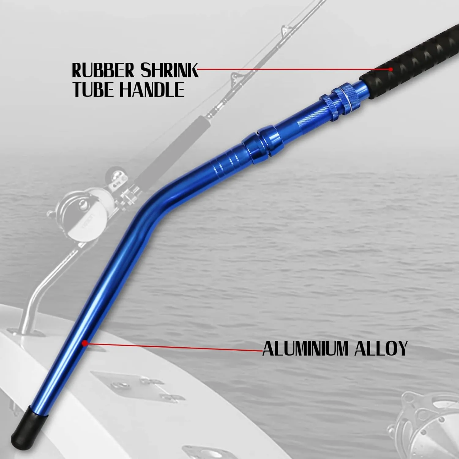 Fiblink 2-Piece Saltwater Offshore Heavy Bent/Straight Butt Trolling Rod Fishing Roller Rod Conventional Boat Deep Sea Fishing Pole (5'1"/5'6"/6'/6'6",30-50lb/50-80lb/80-120lb)