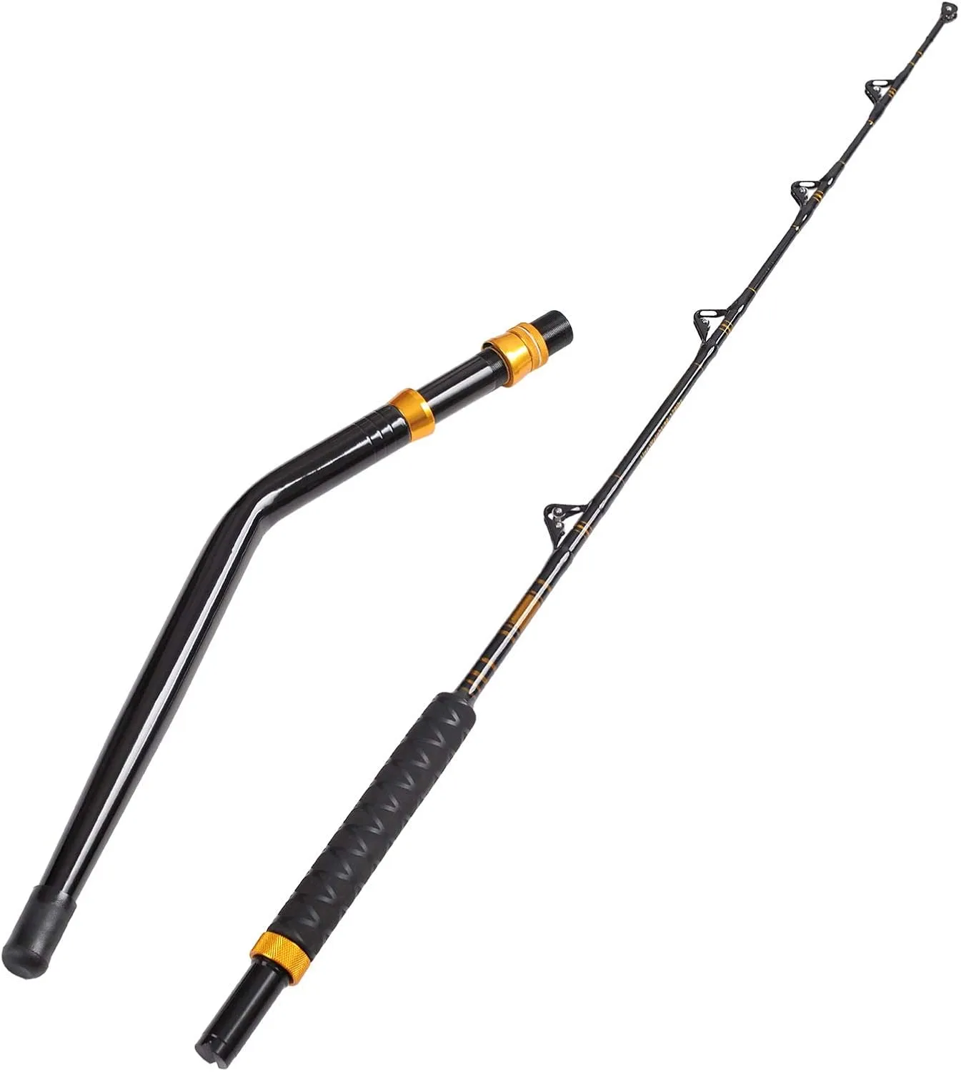 Fiblink Bent Butt Fishing Rod 2-Piece Saltwater Offshore Trolling Rod Big Game Roller Rod Conventional Boat Fishing Pole