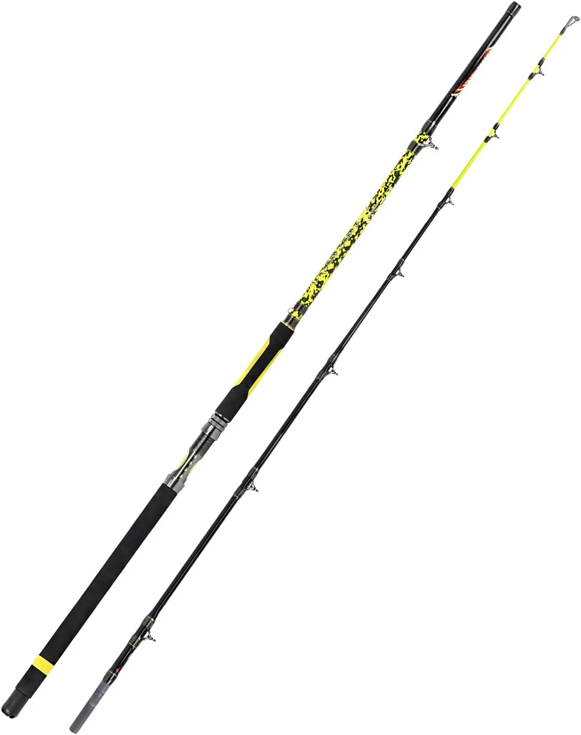 Fiblink Catfish Fishing Rod 1 Piece/2 Piece Cat Catfish Rod Portable Travel Heavy Cat Catfishing Fishing Pole 6'6"/7'6"/8'/10'