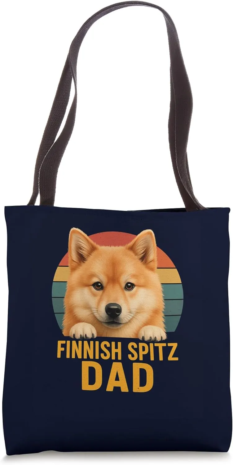 Finnish Spitz Dad Retro Vintage Dog Lover Owner Pride Tote Bag