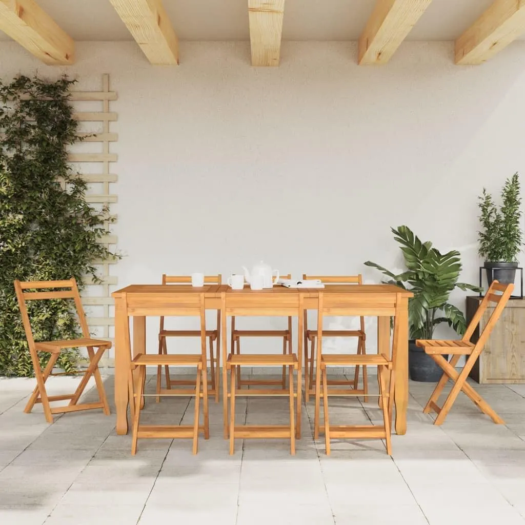 fire Pit Chairs,high Chair,Patio Furniture,Beach Chair,Folding Bistro Chairs 8 pcs Solid Wood AcaciaFor Gardens, patios, Balconies