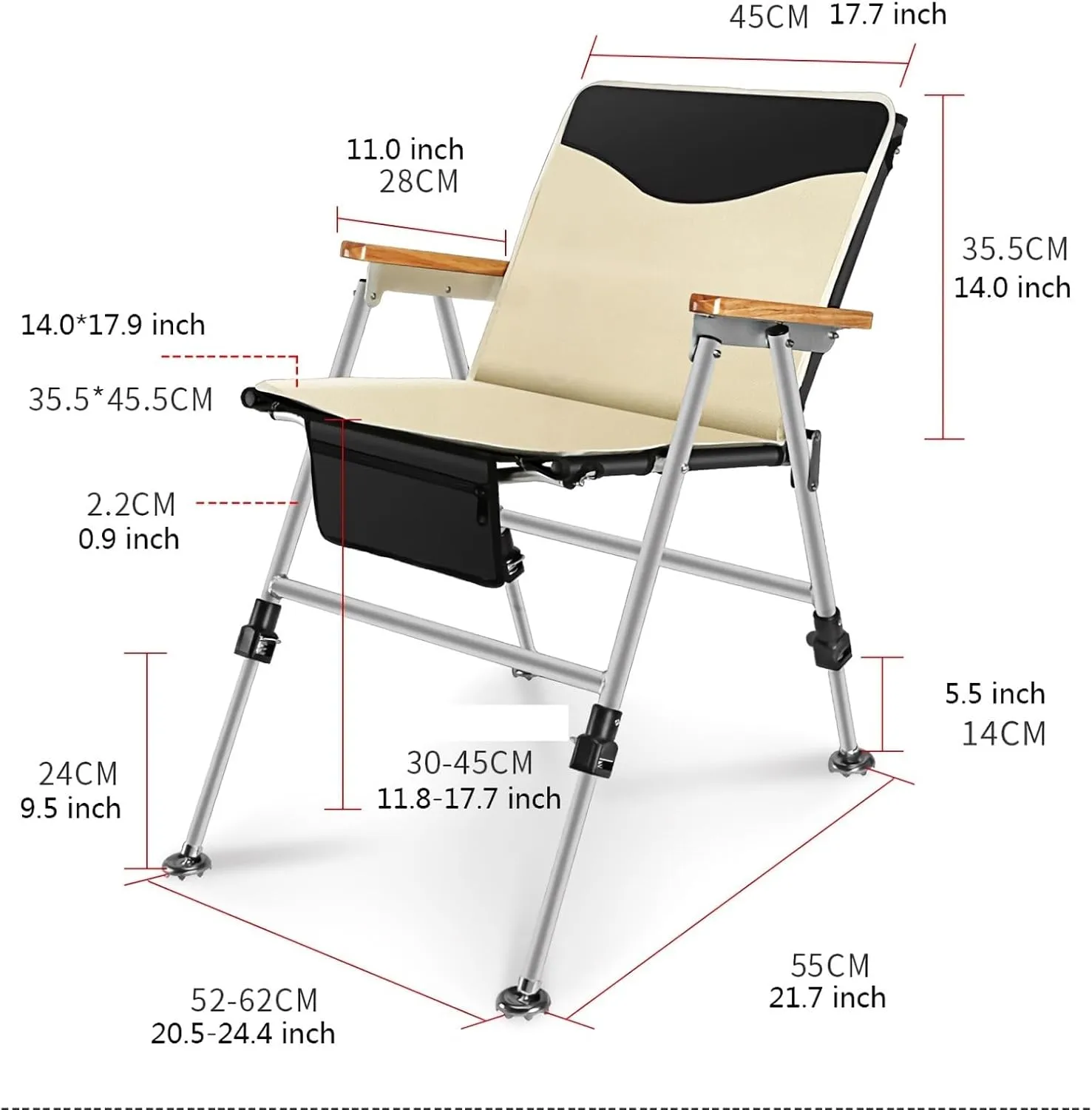 Fishing Chair Folding Recliner Chair Portable Lightweight Reclining Fishing Chair Removable Cushion Camping Chair Camping Chair(A)