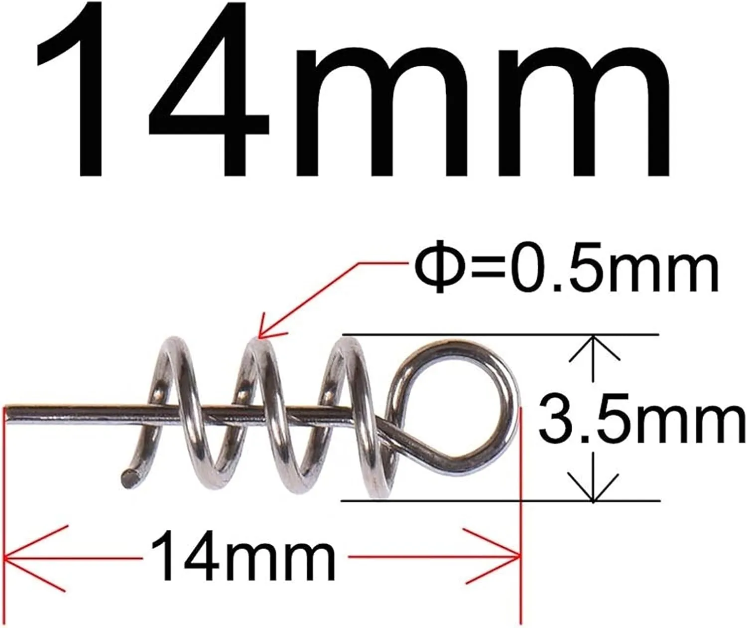 Fishing Hooks 40/100 PCS Stainless Steel Fishing Pin Spring Twist Lock Fishing Hook Tool Center Heart Fixing Latch Needle Soft Bait Bait Fishing Tool Kit Fishing Supplies
