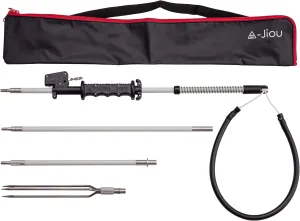 Fishing Pole Spear Trigger Glass Fiber 5.5' Travel 3 Pieces Hawaiian Sling with 3 Prong Tip and Bag