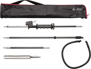 Fishing Pole Spear Trigger (Two-Stage) Carbon 6' Travel 3 Pieces Hawaiian Sling with 3 Prong Tip and Bag