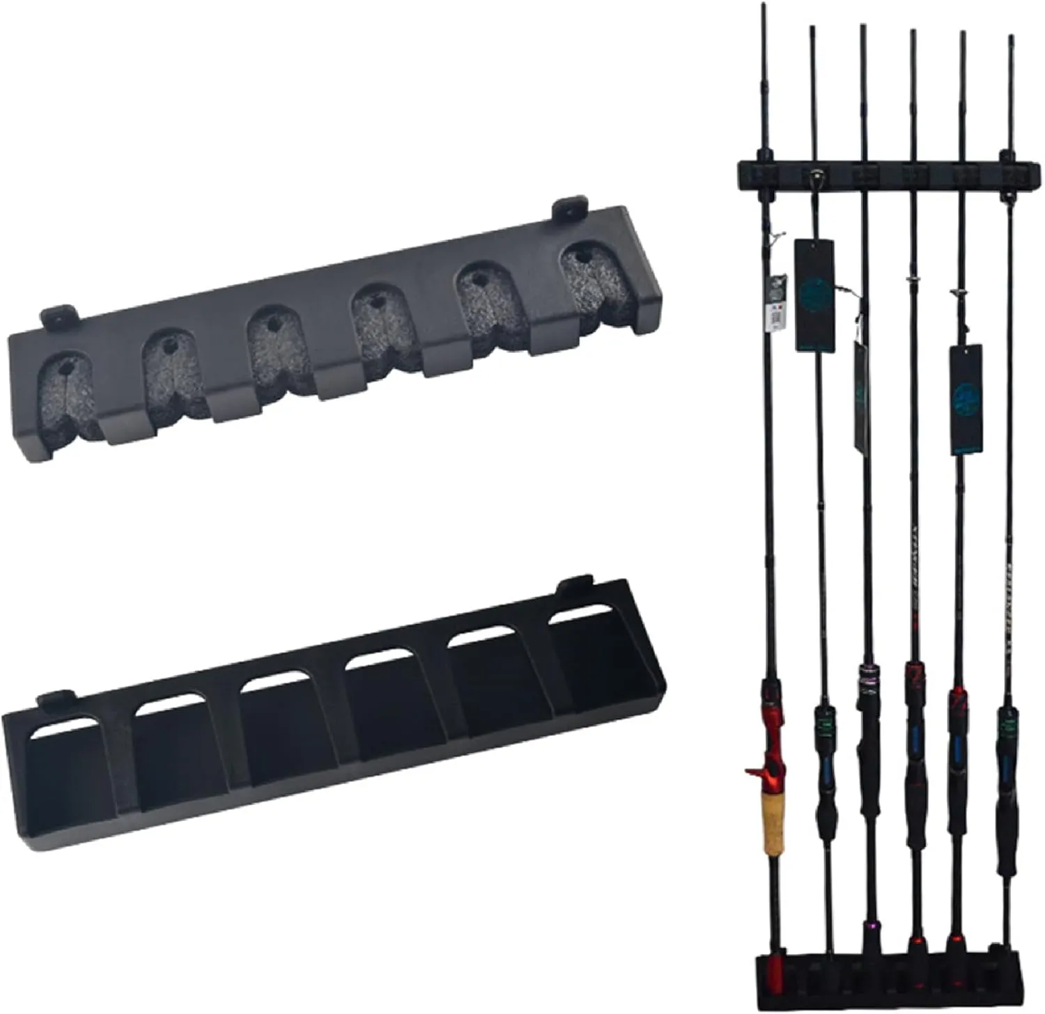 Fishing Rod Holder 360° Rotating Portable Rack Organizer for Storage 16 Rod for Garage Boat, Truck, Ground