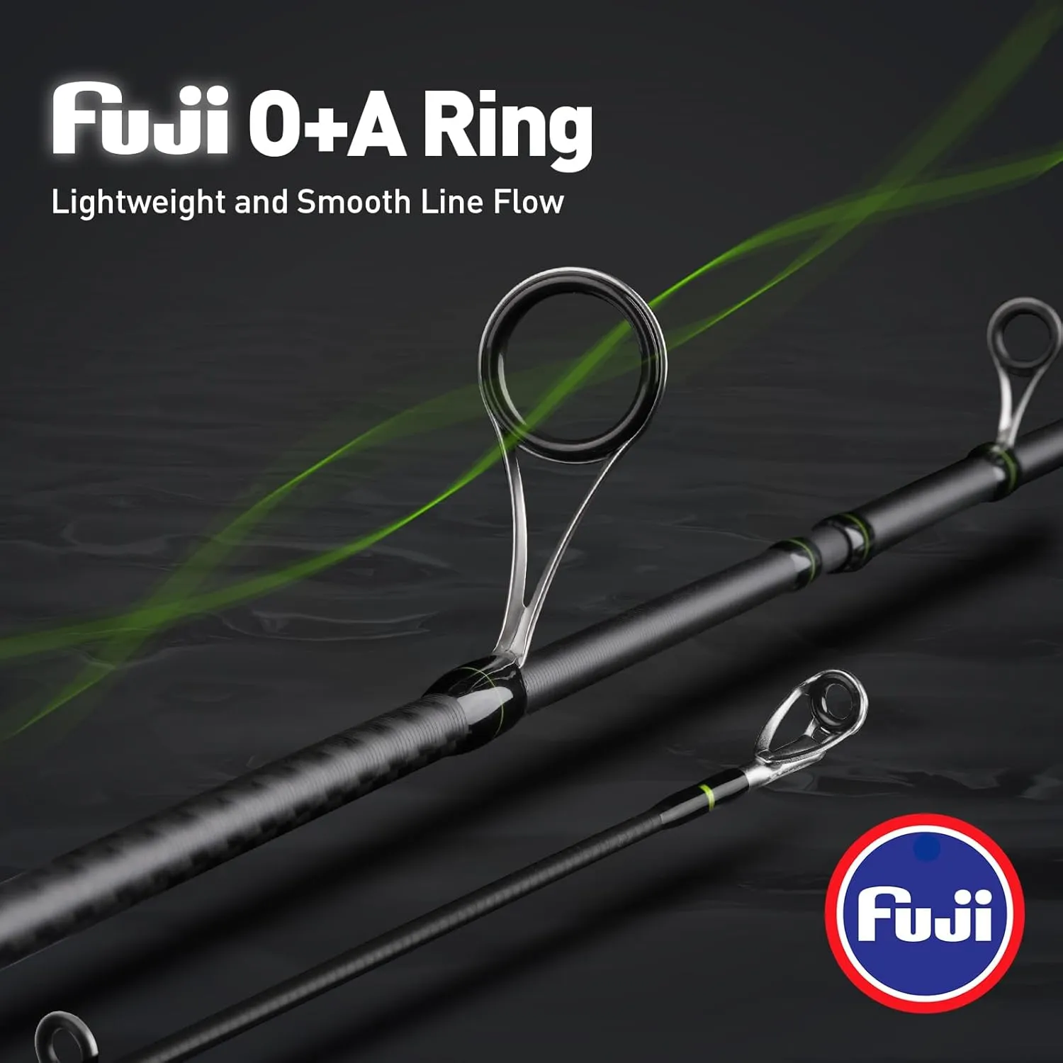 Fishing Rod, M1 Series Spinning & Baitcaster Rod 24T Carbon Fiber One Piece or Two-Piece Rod Fast/Moderate Fast Action Fuji O A Guide Rings Cabon Fiber Handle EVA Grip