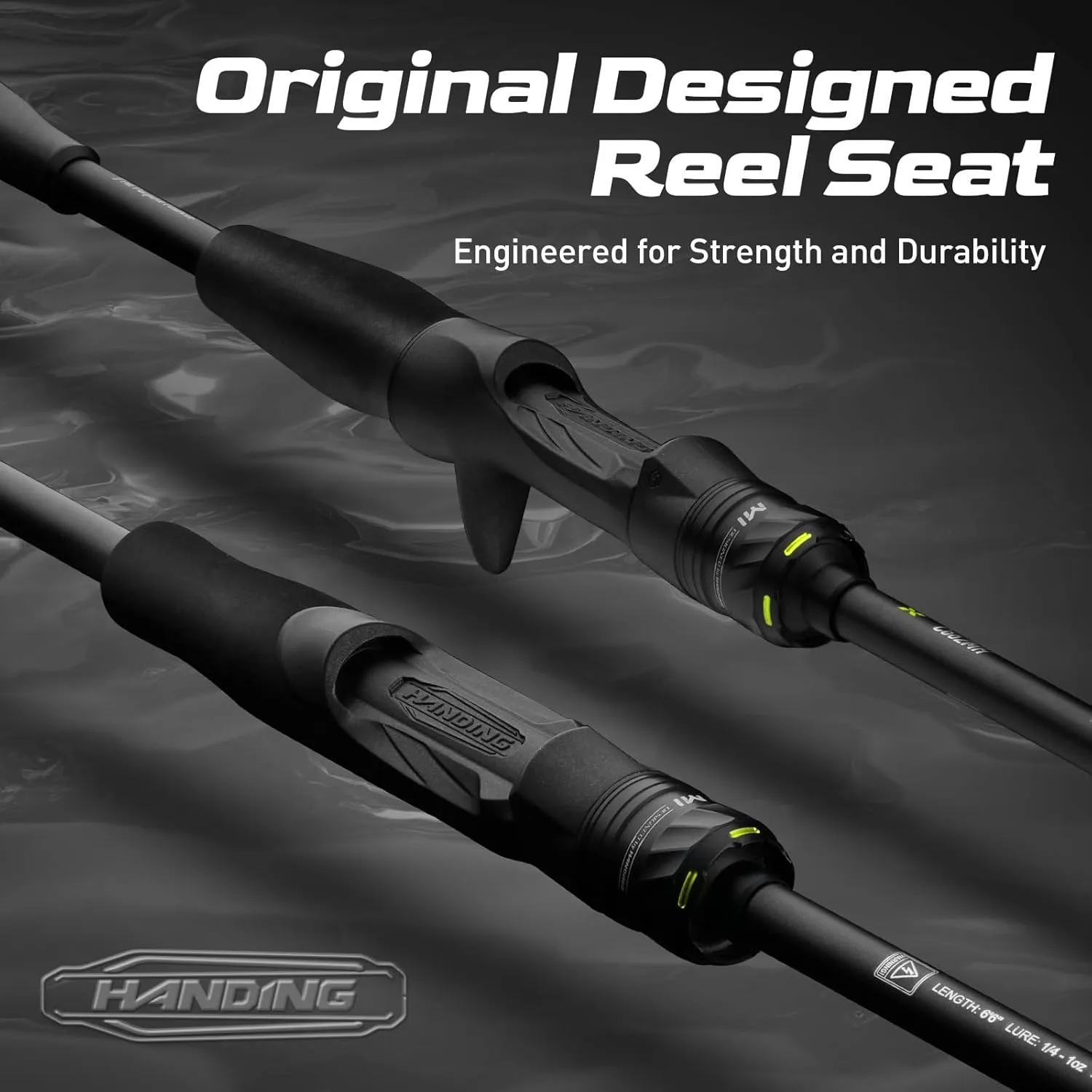 Fishing Rod, M1 Series Spinning & Baitcaster Rod 24T Carbon Fiber One Piece or Two-Piece Rod Fast/Moderate Fast Action Fuji O A Guide Rings Cabon Fiber Handle EVA Grip