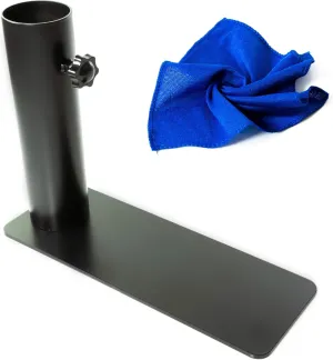 Flagpole Tire Mount 2.5" - Portable Base Stand Holder with Base, Flag Pole for Car, Camping, Tailgating - Complete with Microfiber Cleaning Cloth (Large)