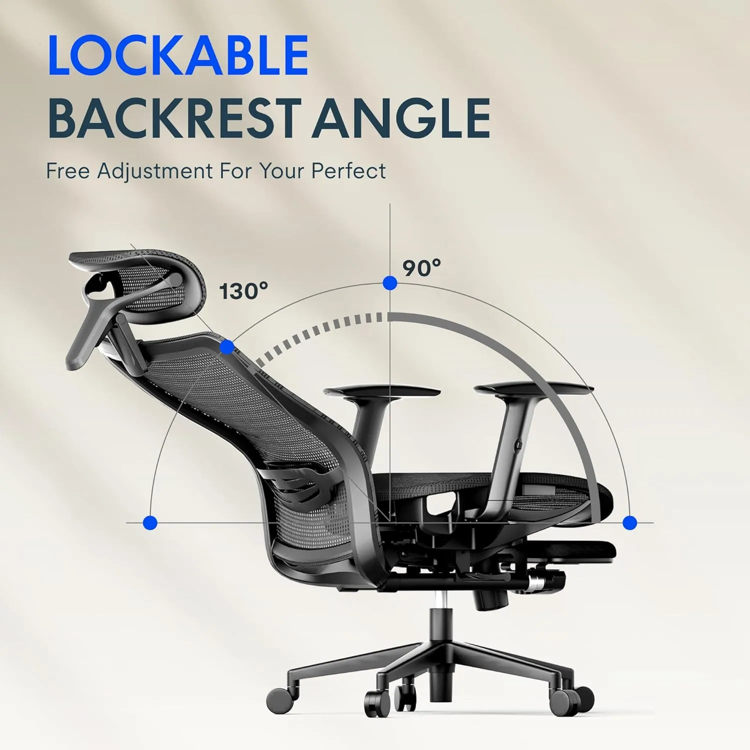 FLEXISPOT Ergonomic Office Chair, Mesh Swivel Computer Chair, Home Office Desk Chairs, with 2D Headrest/Lumber Support/300LBS Heavy Duty, Mesh Seat Cushion, Black