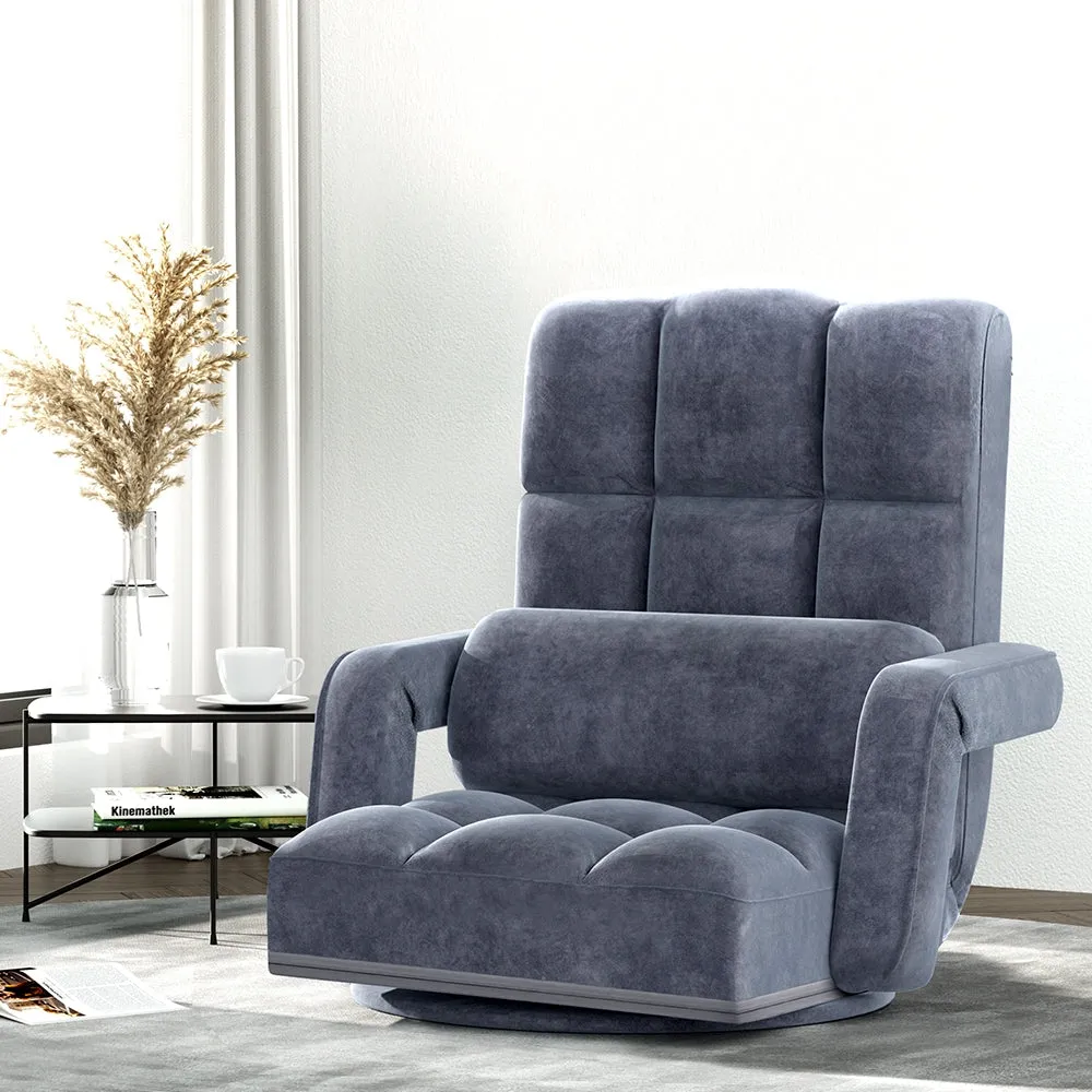 Floor Sofa Reclining Gaming Chair with Swivel Base - Charcoal