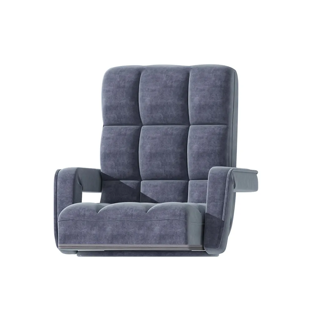 Floor Sofa Reclining Gaming Chair with Swivel Base - Charcoal