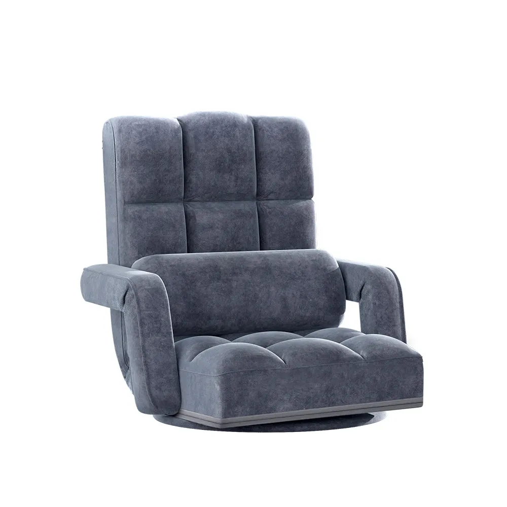 Floor Sofa Reclining Gaming Chair with Swivel Base - Charcoal