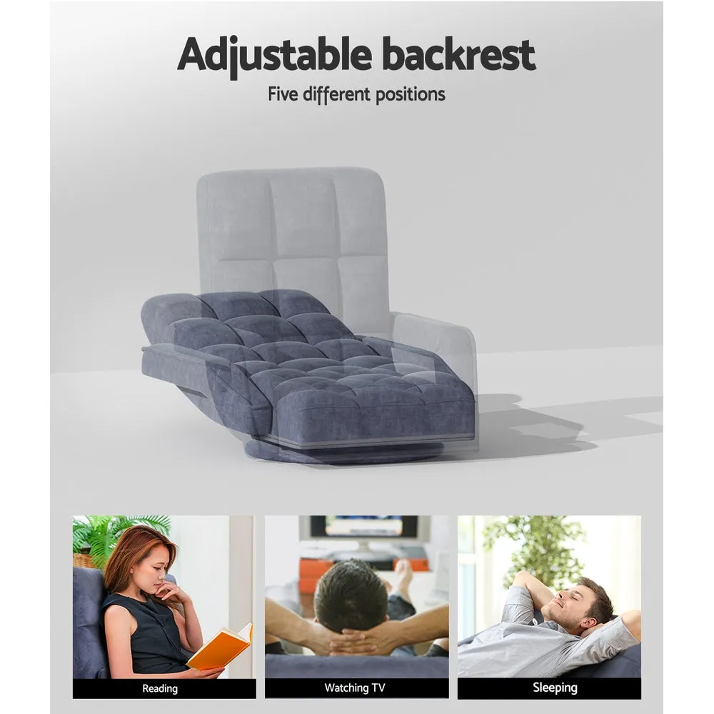 Floor Sofa Reclining Gaming Chair with Swivel Base - Charcoal