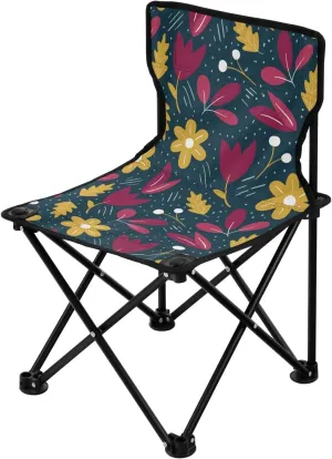 Flowers Red Adventure Navy Foldable Camping Chairs for Adults Ultralight Foldable Backpack Chair Carry Bag Includes Ice Fishing Chairs for Camping Hiking
