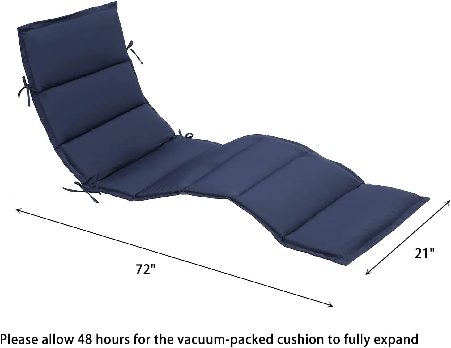 Foldable Outdoor Chaise Lounge Cushion,Water-Resistant Pool Lounge Chair Cushion,72 Inch Patio Reclining Sun Lounger Cushions