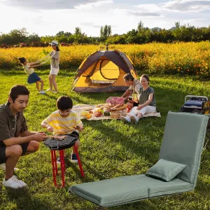 Foldable Portable Chair for Ultimate Relaxation, Lightweight and Adjustable Recliner for Outdoor Adventures, Light Green