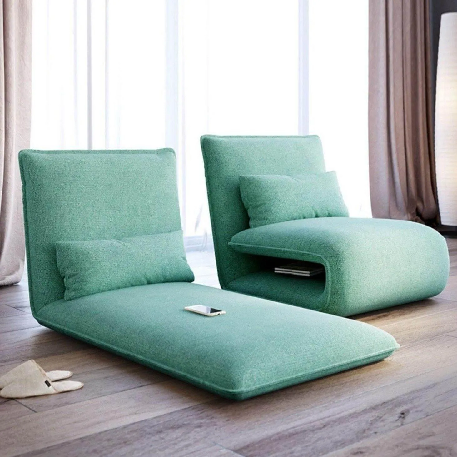 Foldable Single Sofa Bed Chair - Lazy Floor Seating
