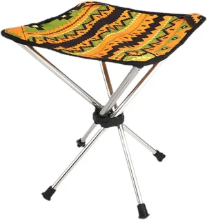 Foldable Stool Seat Wear Resistant with Carrying Bag Recliner Foot Rest Camping Chair Foot Stool for Picnic Festival Lounge, Orange