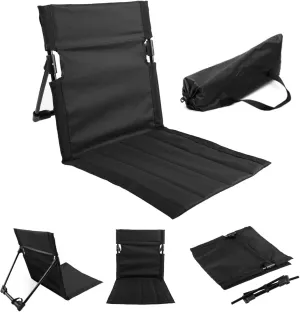 Folding Beach Chair Breathable Stable Portable Beach Chair With Sponge Filling & Mesh Pocket Lightweight Soft Sturdy Folding Floor Chair for Fishing, Barbecues, Hiking, (Beige) Folding Beach Chair