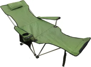 Folding Camping Chair Camping Lounge Chair Portable Reclining Camping Chair Folding Seat with Footrest with Headrest Storage Bag Indoor Outdoor Folding Chair
