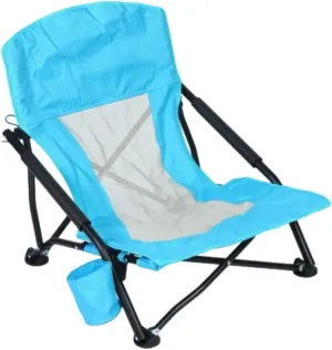 Folding Camping Chair Picnic Seat Lounger Comfortable Foldable Recliner Beach Chair High Backrest for Picnic Lawn Outdoor, Blue