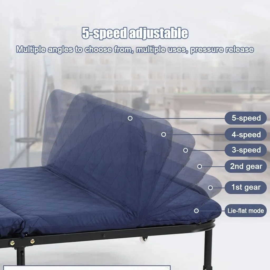 Folding Camping Cot, Portable Sleeping Cot with Mattress Foldable Outdoor Bed Camp Cots Guest Bed for Home, Office & Outdoor Use(Blue)