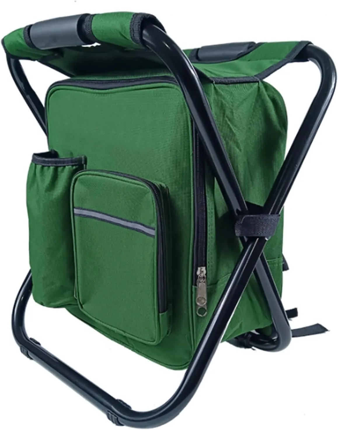 Folding Camping Outdoor Leisure Fishing Chair, Heavy Duty High, Stable Structure, Compact Portable Chairs Foldable(Green)