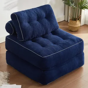 Folding Chair Bed, Futon Sofa Bed, Floor Couch for Adults Chair for Living Room, Lounge Sofa, Convertible Sofa Bed, Small Couches for Small Spaces, Blue
