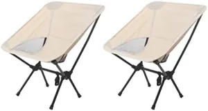 Folding Chair Portable Camping Fishing Bench Picnic Leisure Recliner Camping Chair(Color:Beige)