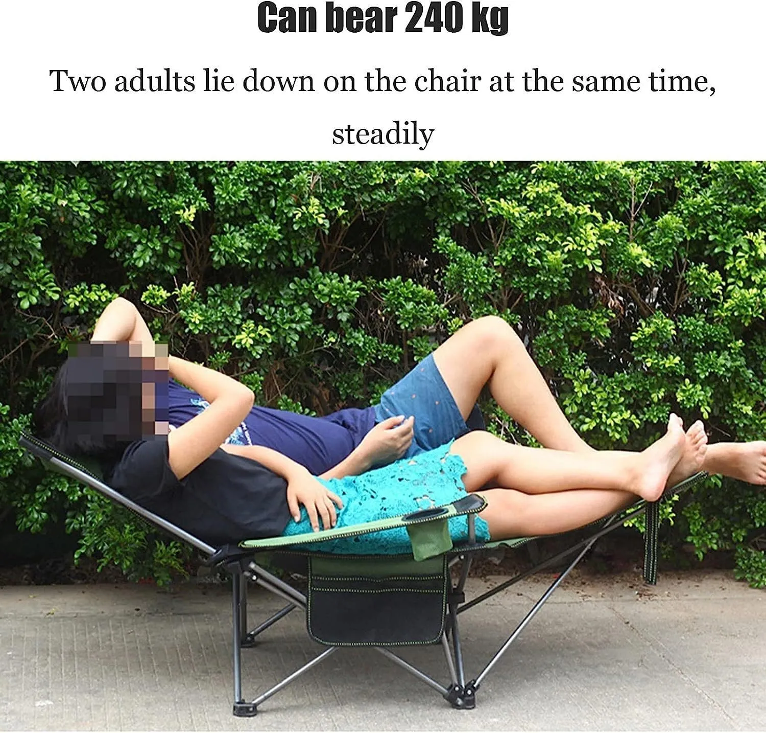 Folding Chairs Camping Lounge Chair Portable Reclining Camping Chair Folding Seat with Footrest with Headrest Storage Bag Portable Camping Chair(Color:Green)