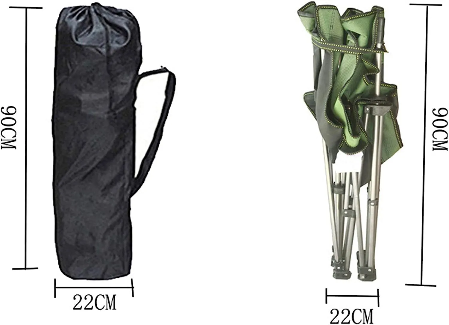 Folding Chairs Camping Lounge Chair Portable Reclining Camping Chair Folding Seat with Footrest with Headrest Storage Bag Portable Camping Chair(Color:Green)