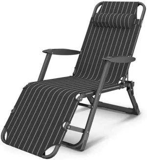 Folding Nap Recliner Chair for Home & Office – Adjustable Deck with Detachable Cotton Pad, Breathable Fabric, Outdoor Lounge Beach, Fishing, Camping Relaxation