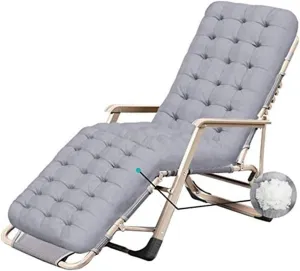Folding Recliner Chair Outdoor Lounge Chair Garden Deck Chair Large Zero Gravity Terrace Deck Chair Comfortable Outdoor Office Beach Deck Chair Can Support 200K