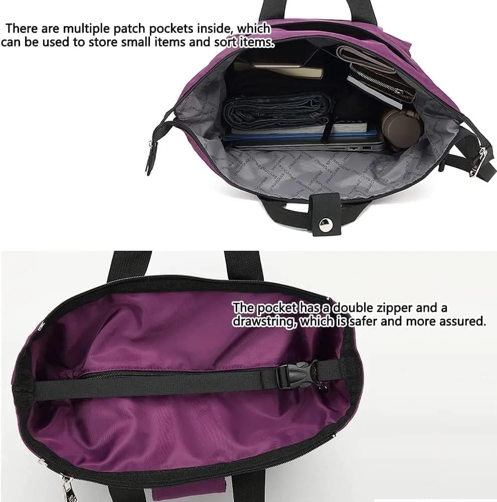 Folding Shopping Cart, 4 Wheels Shopping Trolley Foldable Aluminum Alloy Portable 2-in-1 Detachable Shopping Cart Bag for Supermarket Travel Grocery Utility Carts(Purple)