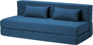 Folding Sofa Bed with Pillows - Convertible Chair Floor Couch & Sleeping Mattress - Foldable Memory Foam Sleeper for Living Room/Dorm/Guest Room/Home Office/Apartment/Upstairs Loft, Light Blue