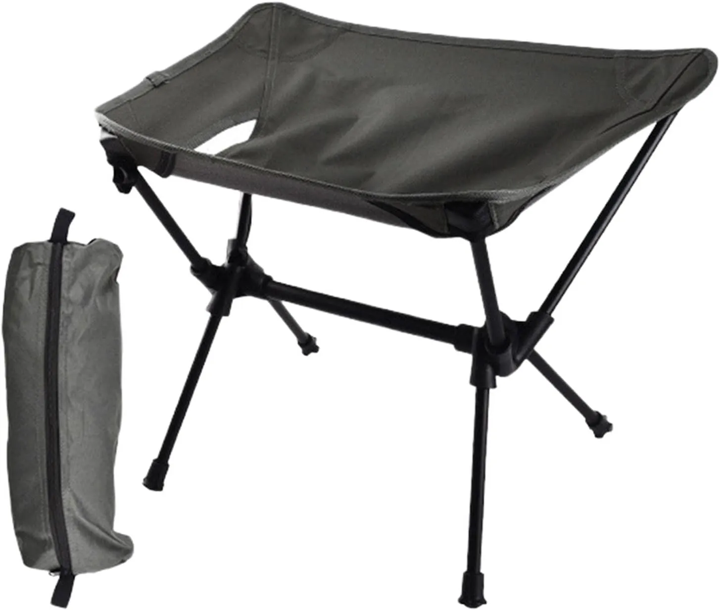 Folding Stool Camping Chair Compact Foot Stool Includes Storage Bag Portable Fishing Chair for Backpacking Hiking Outdoor Travel Picnic, Black