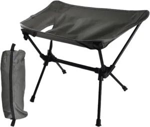 Folding Stool Camping Chair Compact Foot Stool Includes Storage Bag Portable Fishing Chair for Backpacking Hiking Outdoor Travel Picnic, Black
