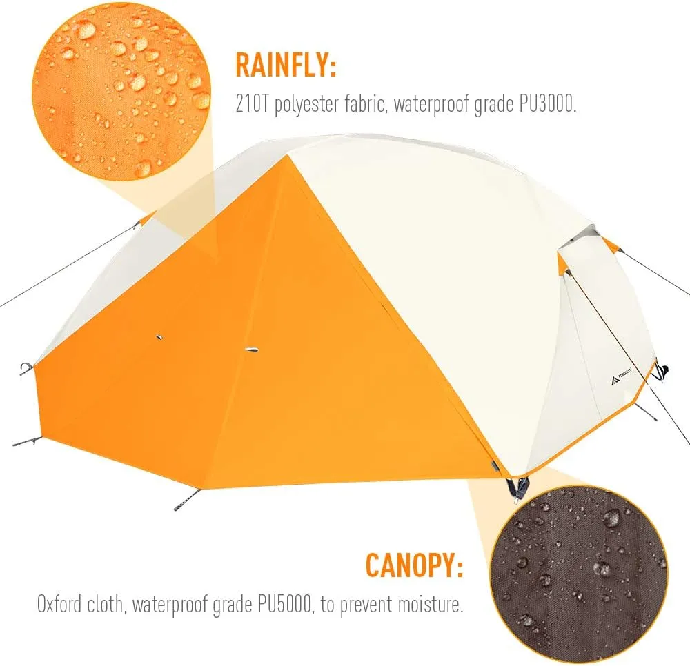 Forceatt Camping Tent for 3 Persons, Backpacking Tent Waterproof & Windproof, Easy Set up 丨 Instant Tent with Rain Fly for Camping, Hiking, Family Trips