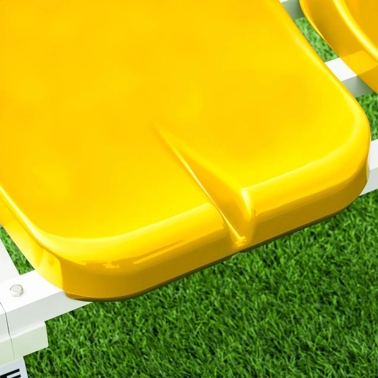 FORZA Plastic Shelter & Stadium Seats | Premium Moulded HDPE Sports Seating (Yellow, Pack of 10)
