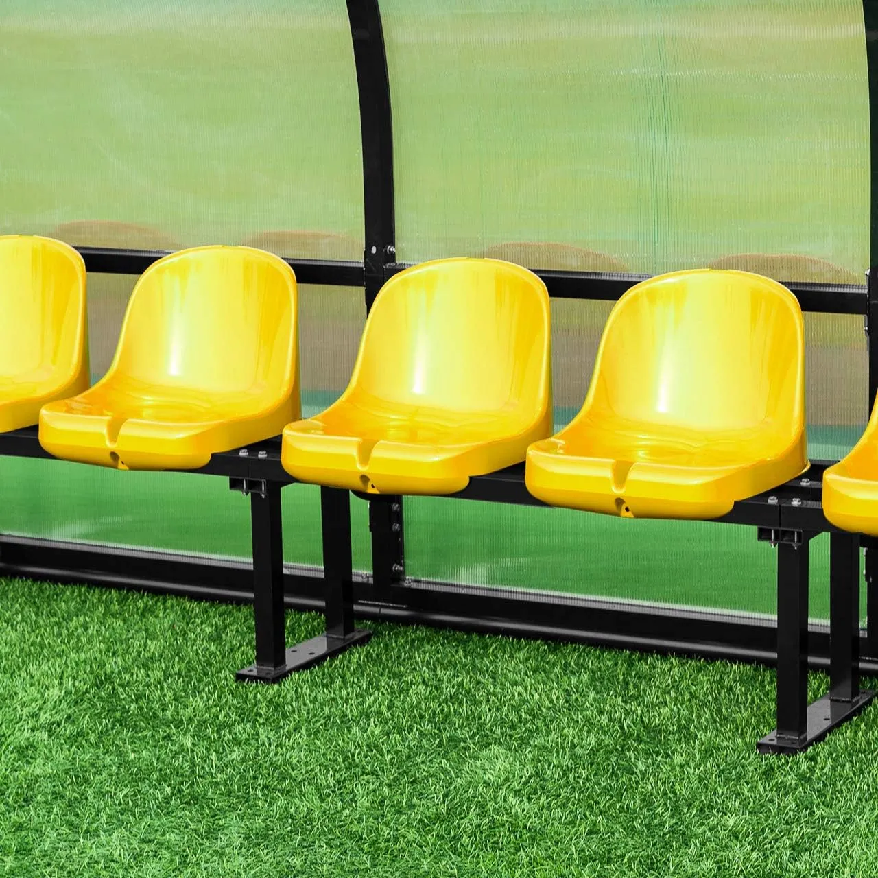 FORZA Plastic Shelter & Stadium Seats | Premium Moulded HDPE Sports Seating (Yellow, Pack of 10)