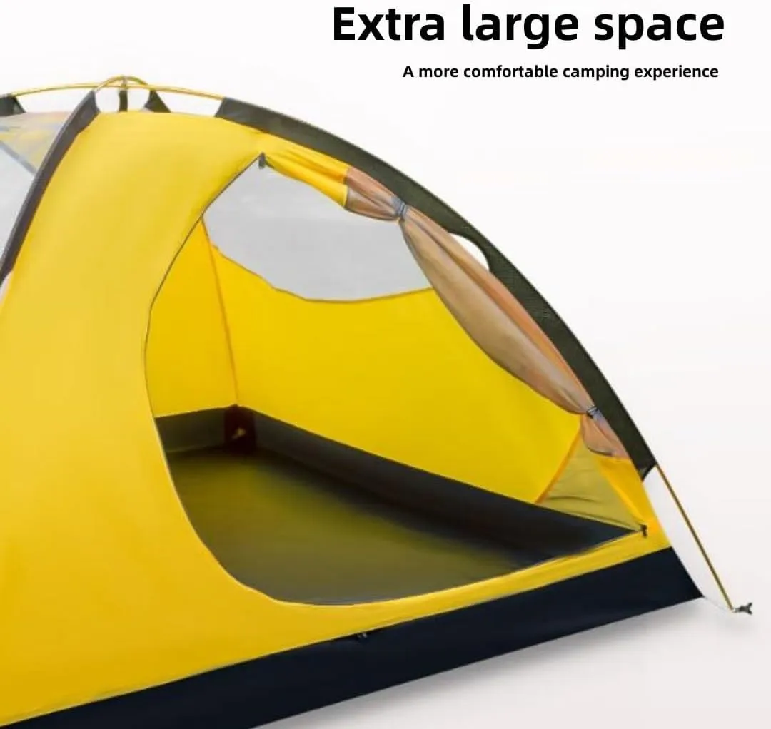Four Seasons Double decker Tent,1/2/3/4 Person Weatherproof Tent,With foldable snow skirt hem,Suitable for outdoor camping, watching the starry sky, resting at night, and going on wild trips