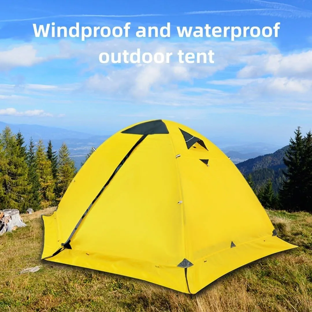 Four Seasons Double decker Tent,1/2/3/4 Person Weatherproof Tent,With foldable snow skirt hem,Suitable for outdoor camping, watching the starry sky, resting at night, and going on wild trips