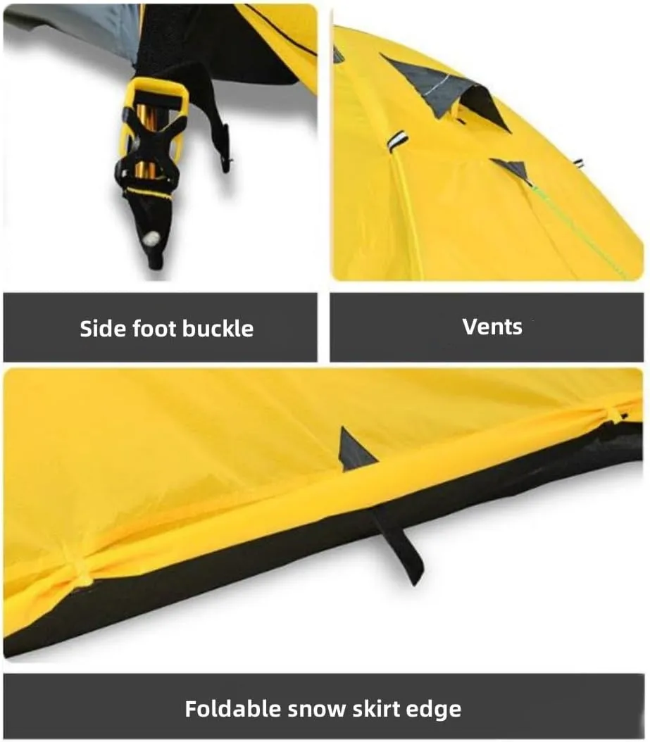 Four Seasons Double decker Tent,1/2/3/4 Person Weatherproof Tent,With foldable snow skirt hem,Suitable for outdoor camping, watching the starry sky, resting at night, and going on wild trips